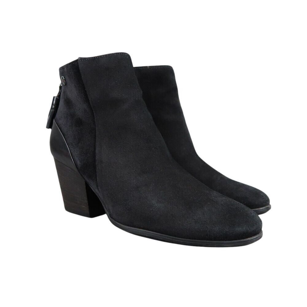 Paul Green Shoes Womens 7.5 Bootie Jada Tassel Black Leather Water Resistant Zip